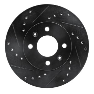 Dodge Attitude Brake Rotor (1) - Front Left - R1 Concepts - Drilled & Slotted - Black - `06-`12